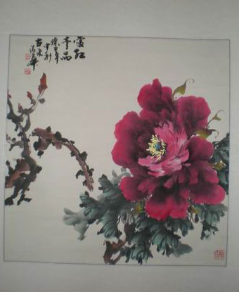 李清华和他的牡丹画2